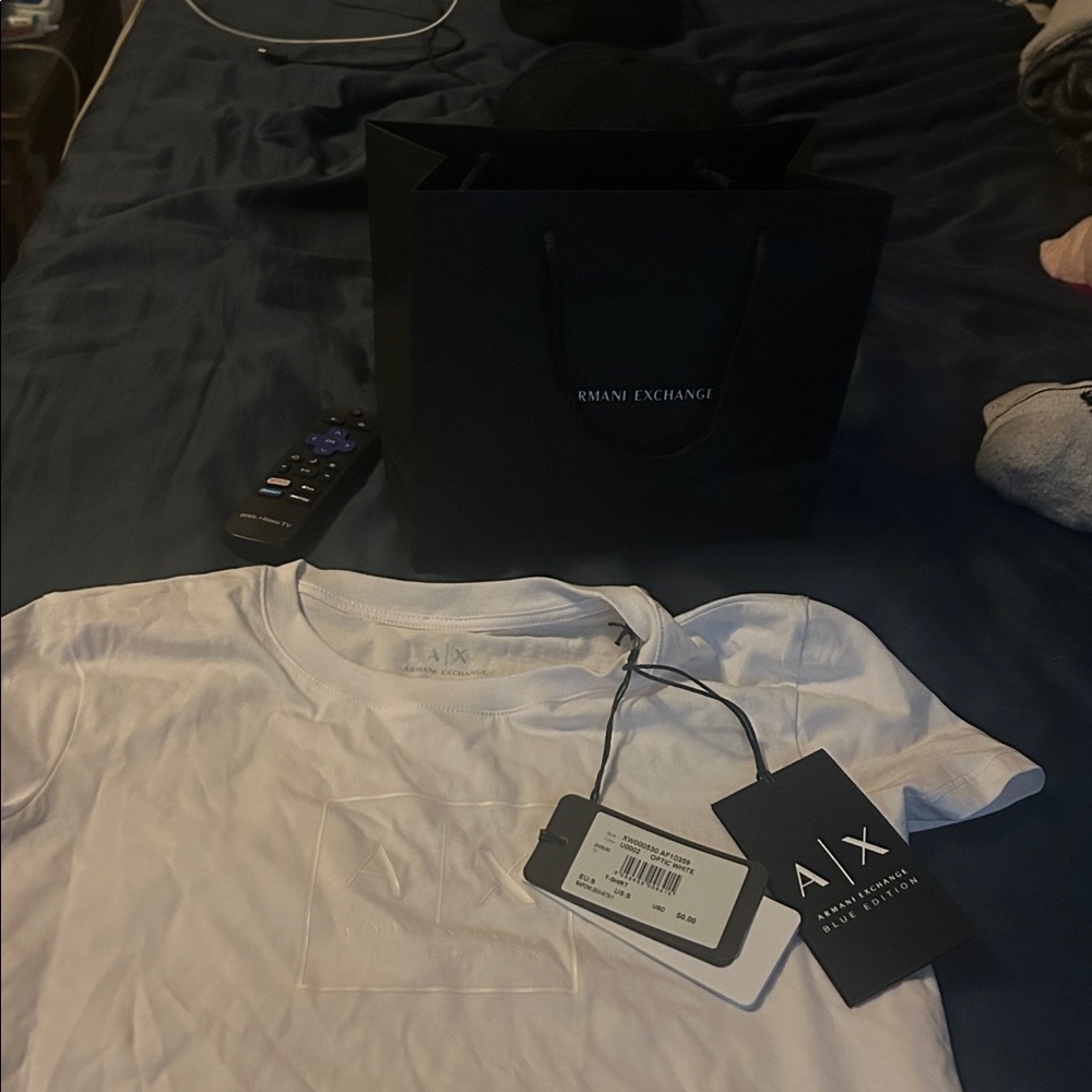 A/X Armani Exchange Blue Edition White Tee. With bag - Picture 5 of 5